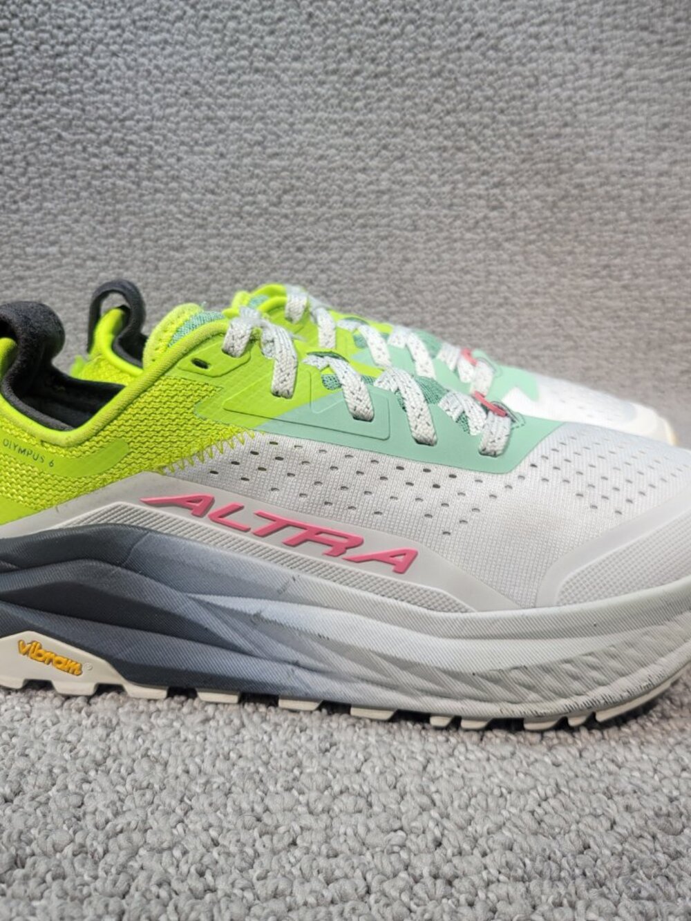 Altra Olympus 6 Women's US Size 8 Gray Lime Trail Running Shoes AL0A85NK2 - Picture 4 of 11